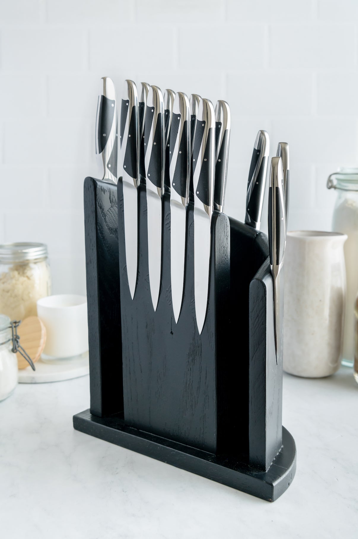 Black Lucite Kitchen Knife Set, 7 Knives – Collecto